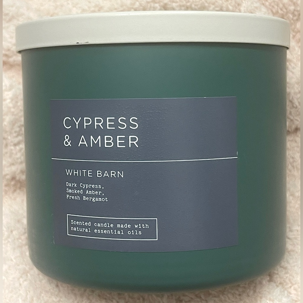 NEW Cypress + Amber Bath & Body Works 3-Wick Candle